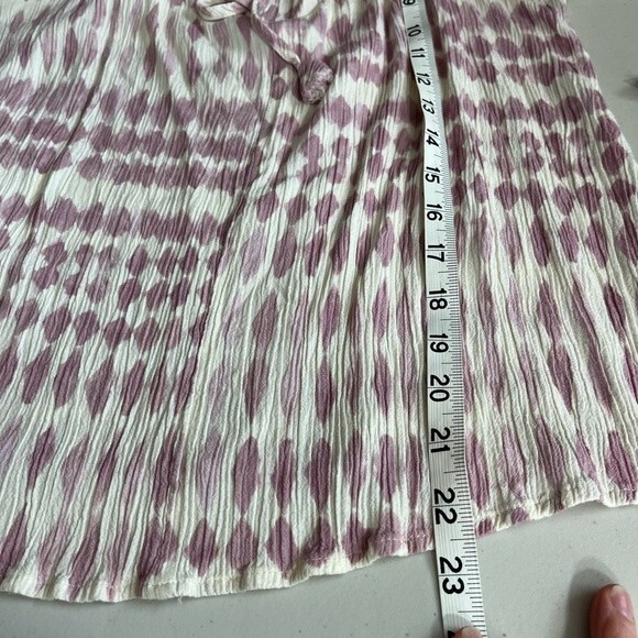 Lovestitch Cold Shoulder Tank Patterned Print 3/4 Sleeve Top Cream Pink Medium - Picture 9 of 11